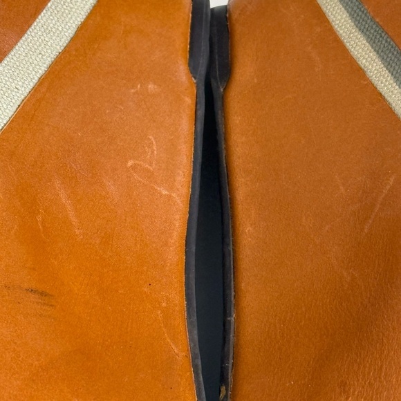 Tsubo Open Toe Brown Leather Wedge Sandals Slip On Slide Women’s Size: 6 - Picture 6 of 9